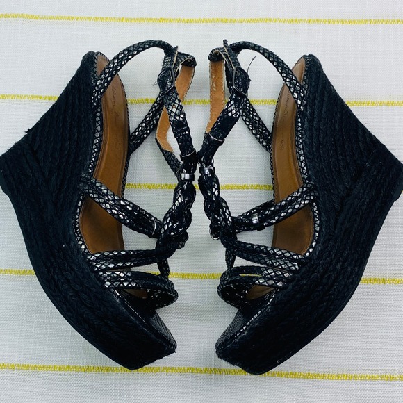 Adriana Barra Metallic Platform Espadrilles Womens 38 US 9 Made in Brazil Luxe - Picture 10 of 12